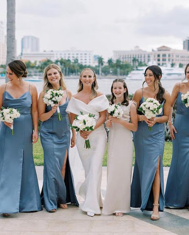 bridesmaids satin dresses